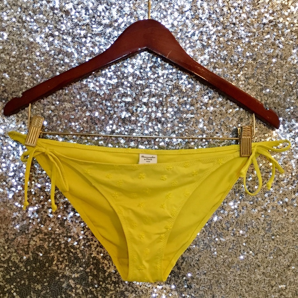 Abercrombie & Fitch Yellow Bikini Swim Bottoms—M